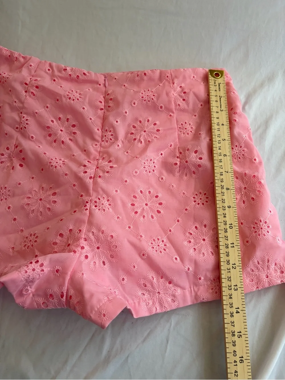 SHEIN Pink Eyelet Wrap Skort with Tie Size L